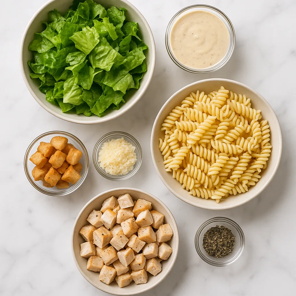 Easy Chicken Caesar Pasta Salad Recipe for Summer Lunches