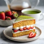 Strawberry Matcha Sponge Cake Recipe for Soft Fluffy Tea Desserts