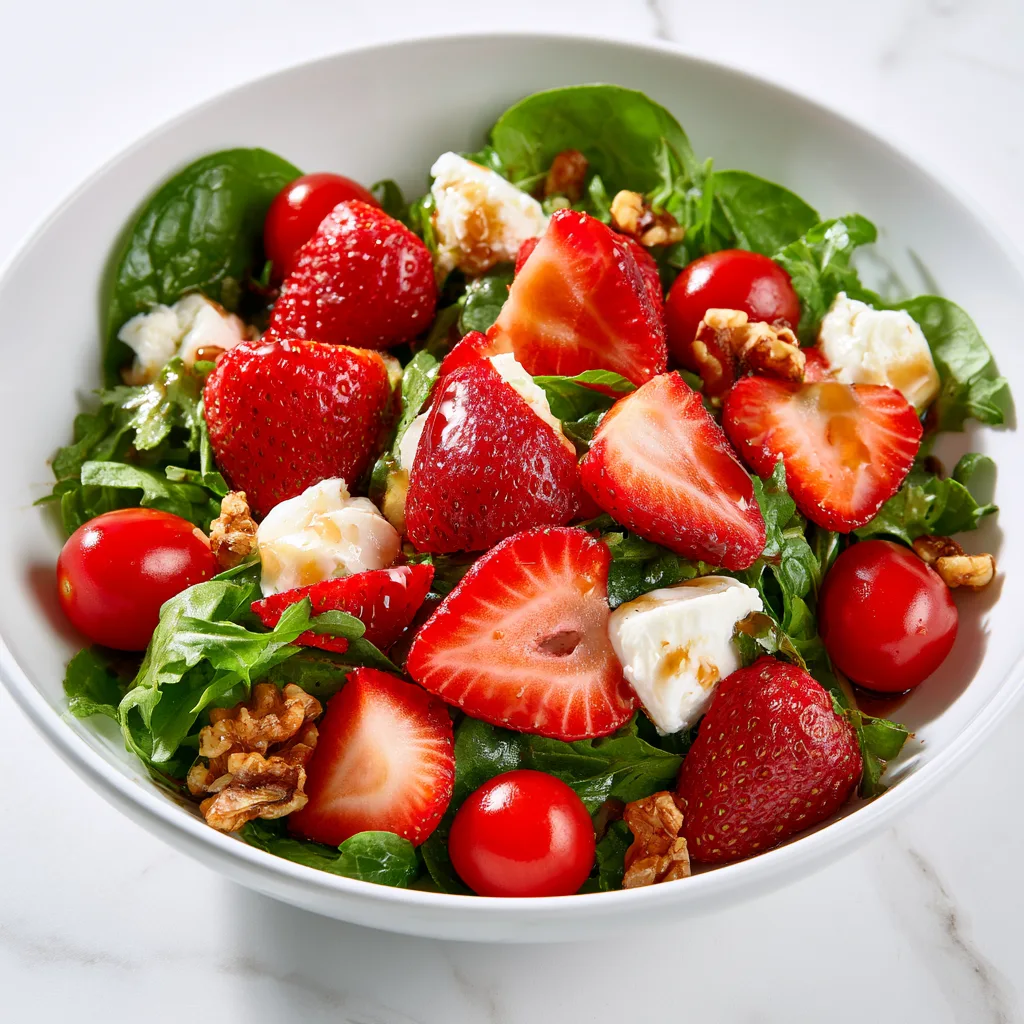 Strawberry goat cheese salad
