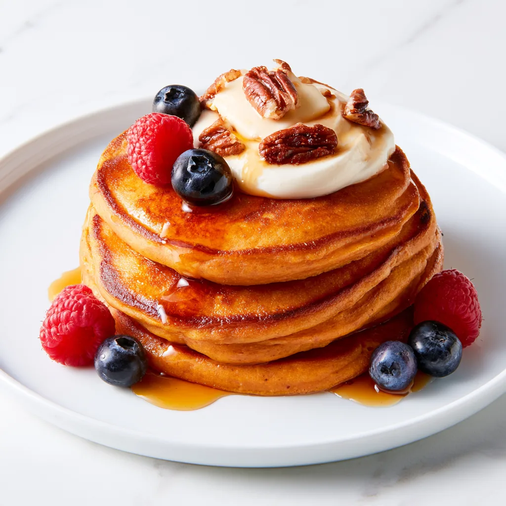 Fluffy sweet potato pancakes
