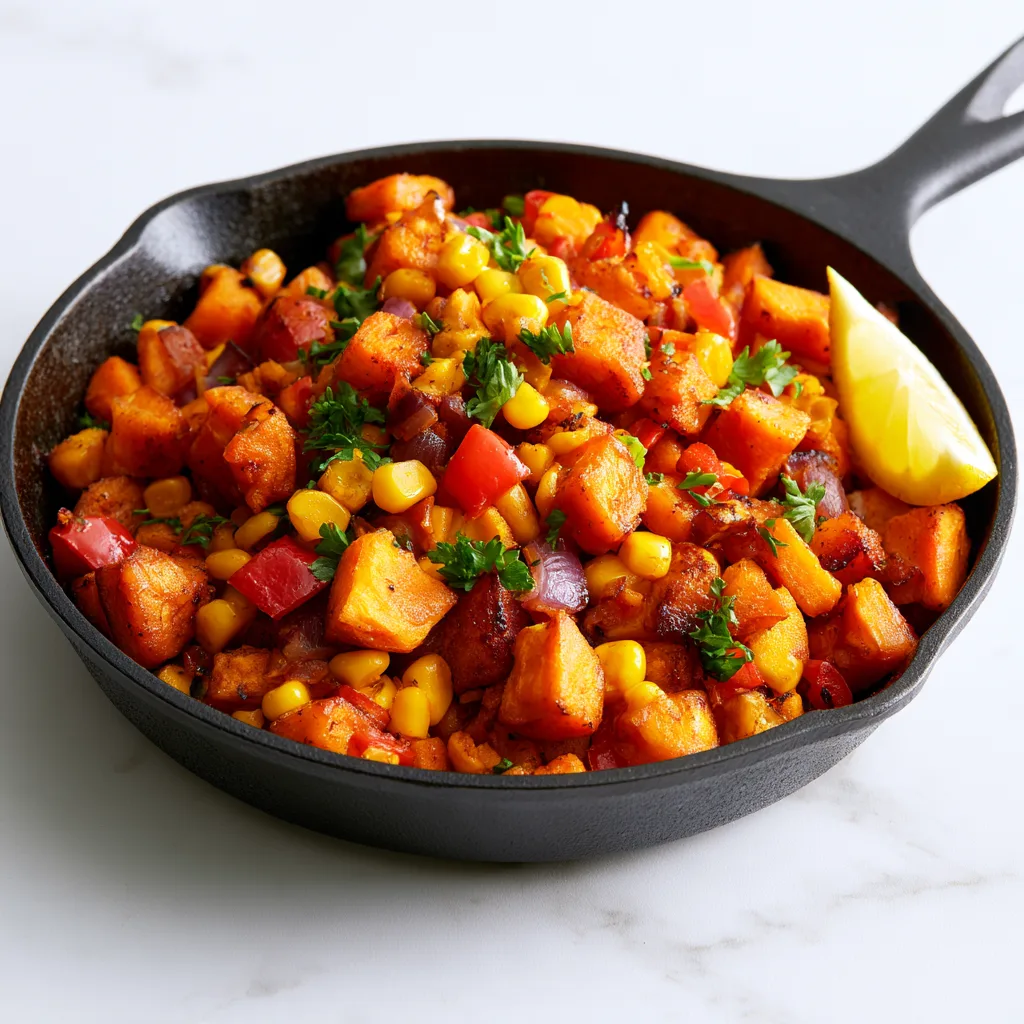 Sweet potato and corn hash