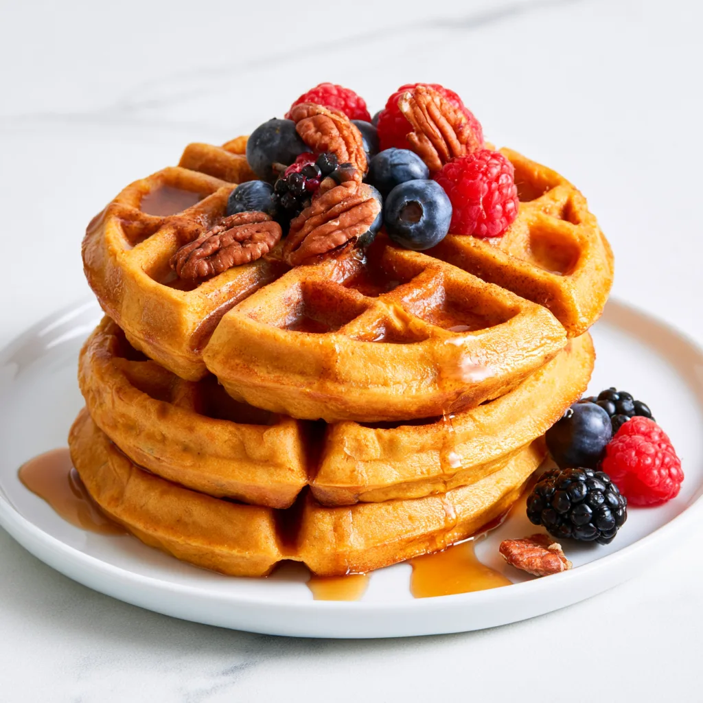 Vegan sweet potato waffles